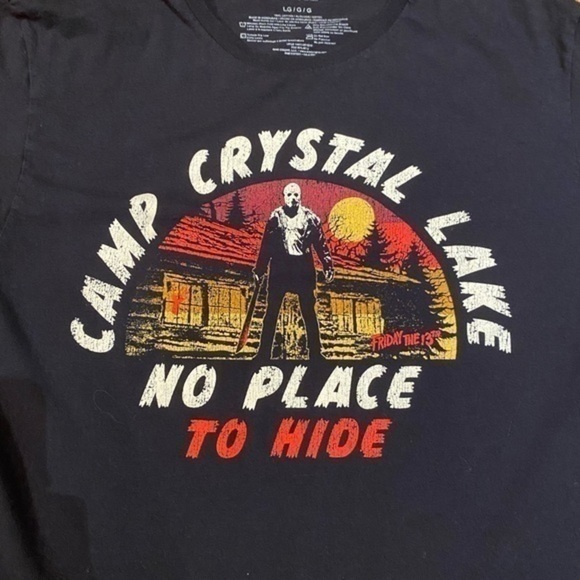 Friday The 13th Jason No Place To Hide Crystal Lake Mens Large T-Shirt - Picture 2 of 4